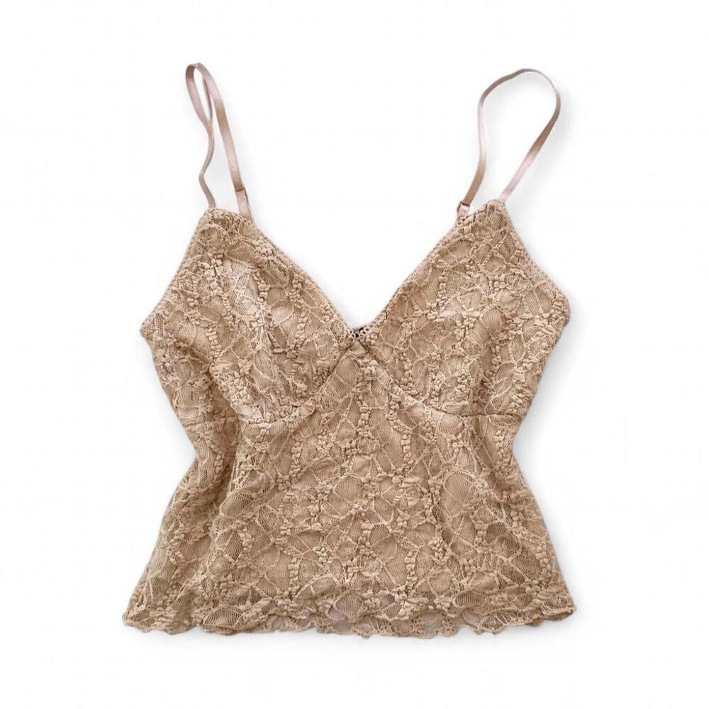 Ambiance Beige Lace Cami Top Size S